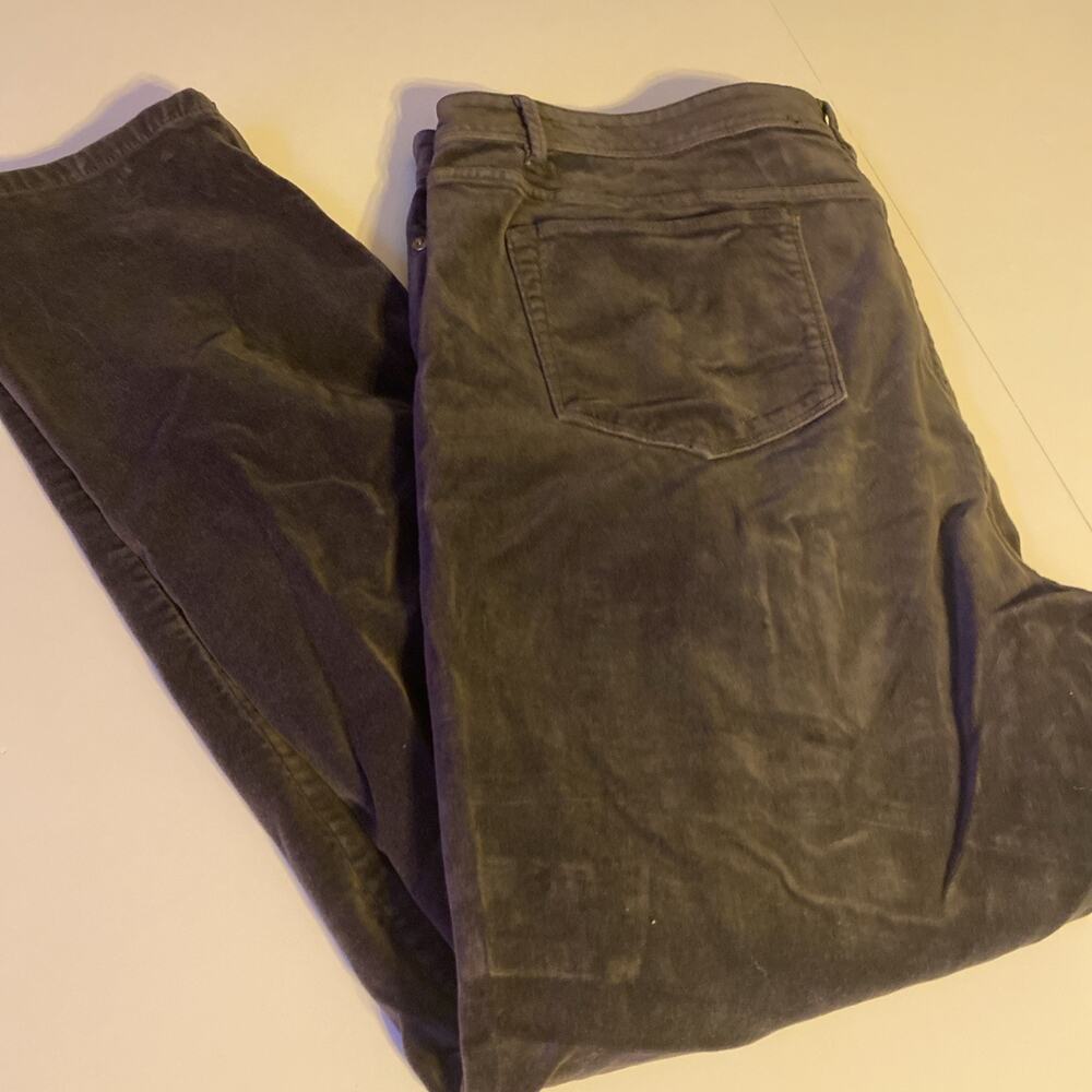 J. Jill Womens Size 16 Pockets Charcoal Gray/ Black Velour Pants